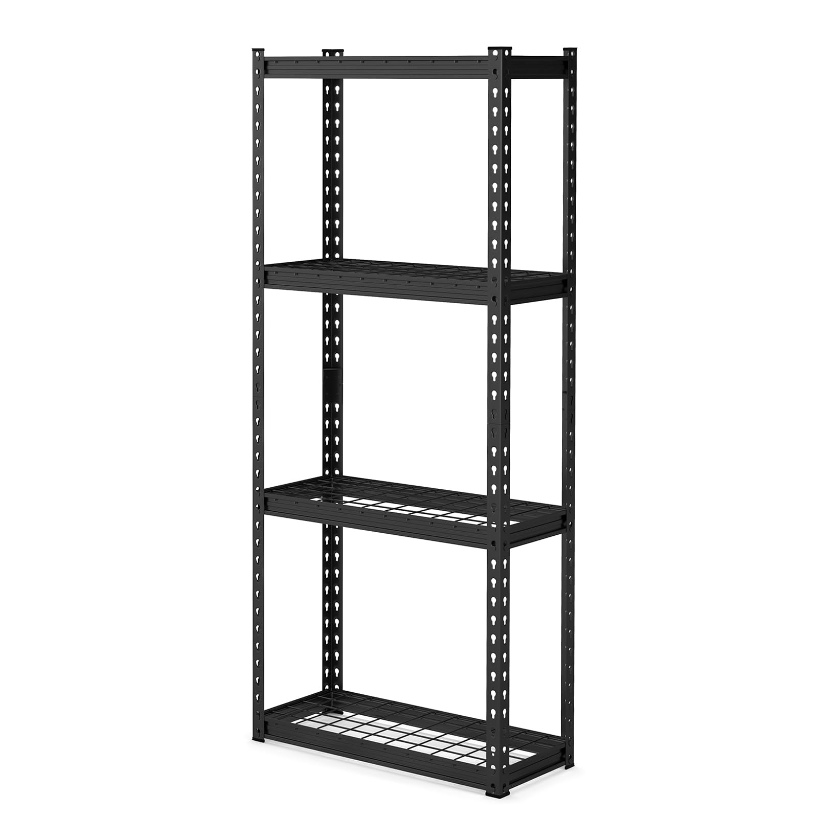 Tangkula Étagères de Rangement 4 Niveaux pour Garage, Entrepôt, Cuisine, Cellier, Sous-Sol, 27.5" x 12" x 60"
